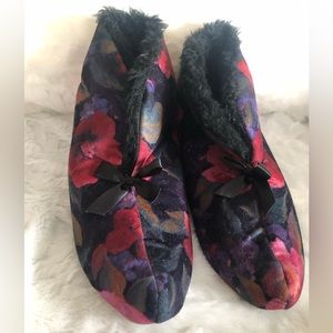 R.G Barry Vintage 9.5-10.5 Velveteen Boot Slippers with Faux Fur 9.5-10.5